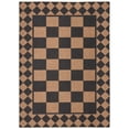 thumbnail image 1 of Large Rug for Bedroom 8x10 Non-Slip Indoor Outdoor Easy Jute Rug, Stain-Resistant Checkered Accent Carpet, Washable Geometric Floor Cover for Backyard, Living Room, Black Brown, 1 of 12