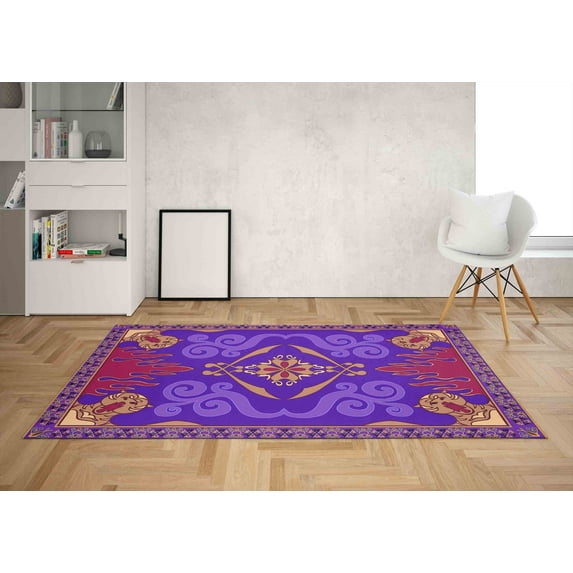 Large Rug, Dining Room Rug, Modern Rug, Rug, Salon Rug, Office Rug, Aladdin's Rug, Purple Rugs, Wedding Rugs, 3D Printed Rugs, Kids Room Rug, 1.7'x2.3' - 50x70 cm