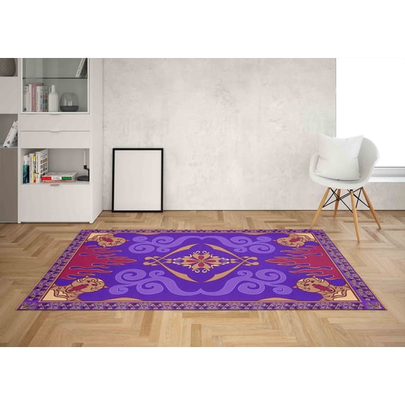 Large Rug, Dining Room Rug, Modern Rug, Rug, Salon Rug, Office Rug, Aladdin's Rug, Purple Rugs, Wedding Rugs, 3D Printed Rugs, Kids Room Rug, 5.2'x7.5' - 160x230 cm