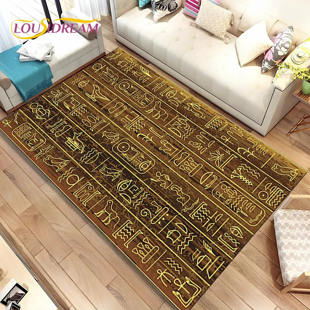 Large Rug Egyptian Mythology Pharaoh Hieroglyphics Area Rug Carpet for ...