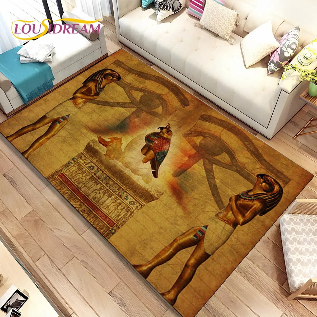 Large Rug Egyptian Mythology Pharaoh Hieroglyphics Area Rug Carpet for ...