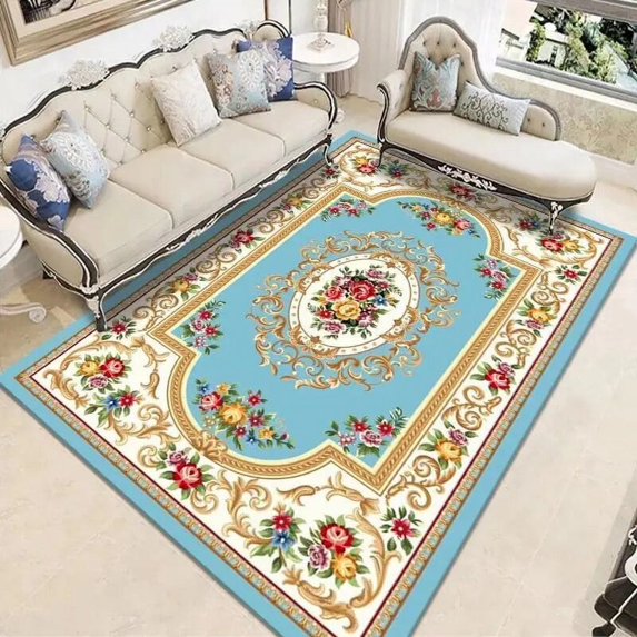 Large Rug European Luxury Home Carpet Retro Living Room Washable Carpet s Persian Large Rugs for Bedroom Soft Non-slip Bohemian Floor Mat