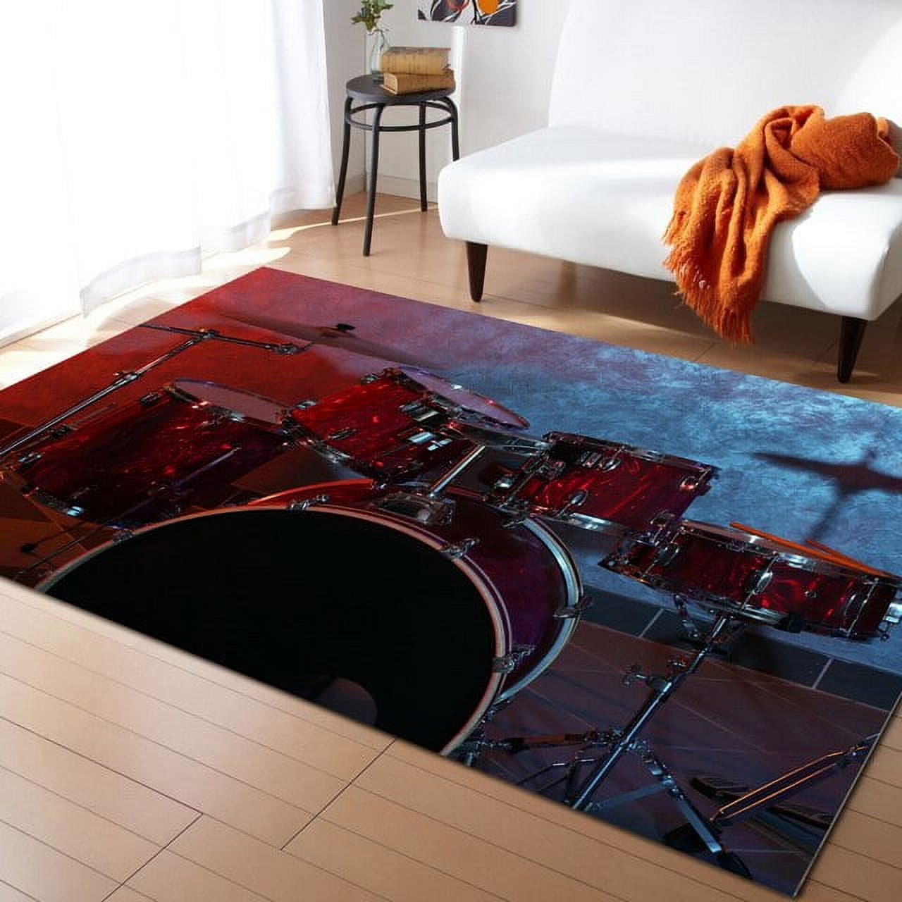 Large Rug Jazz Drum Music Equipment Carpet for Living Room Home Decor