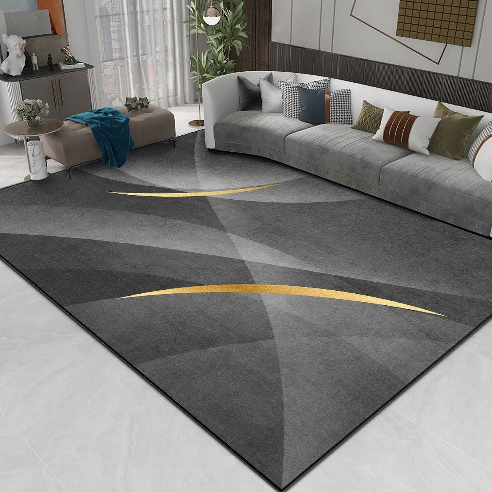 Large Rug Luxury Grey Carpet for Living Room Home Decoration Coffee