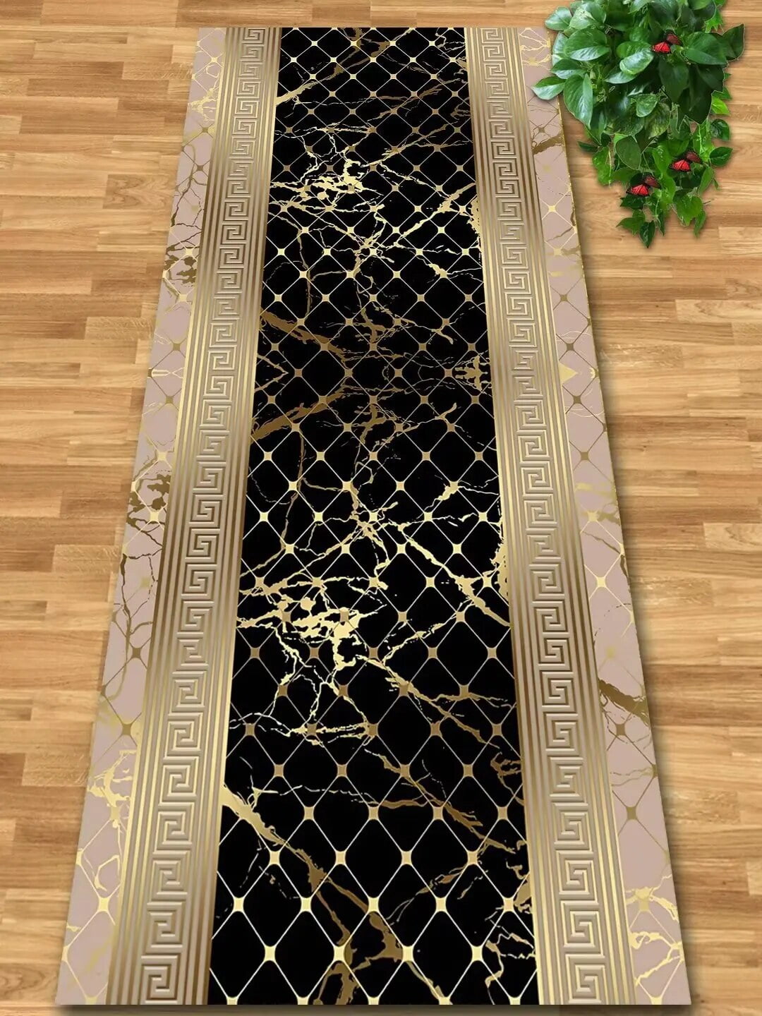 Large Rug Luxury Lobby Long Corridor Carpet Living Room Gold Hall