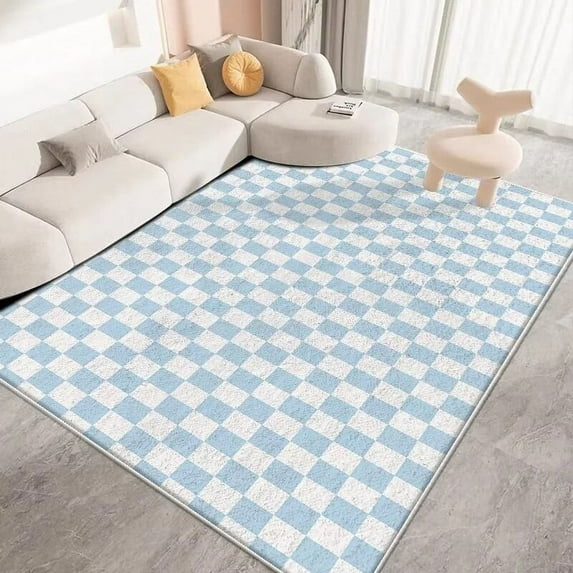 Large Rug Modern Carpet s for Living Room Black and White Checkerboard Carpet Lounge Sofa Area Rug Soft Anti-slip Bedroom Decor Floor Mat
