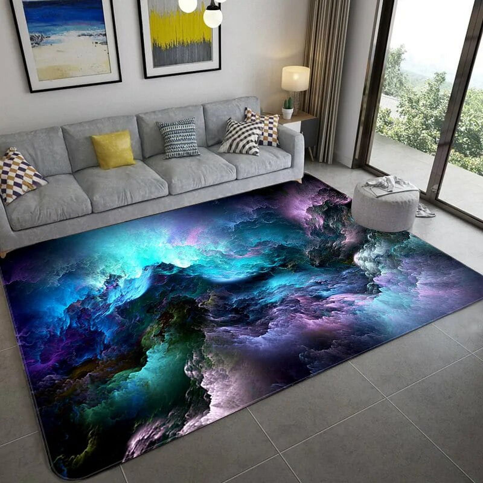Large Rug Nordic 3D Printed Large Carpet Space Series Floor Mat Living ...