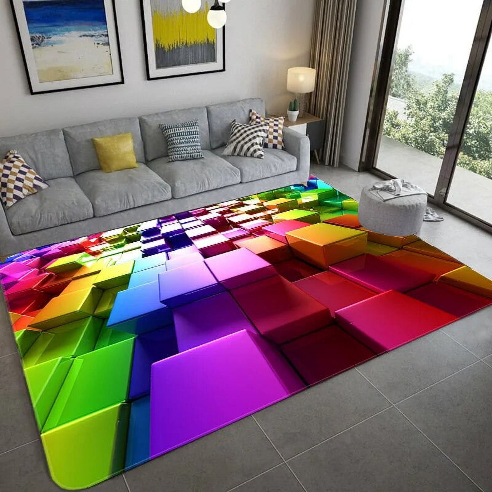 Large Rug Nordic 3D Printed Large Carpet Space Series Floor Mat Living ...