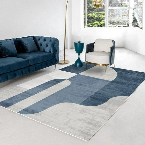 Large Rug Nordic Geometry Blue Carpet for Living Room Luxury Home Decorations Sofa Table Large Area Rugs Bedroom Anti-slip Floor Mat
