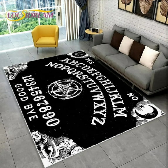 Large Rug Ouija Tarot Witchcraft Gothic Area Rug Carpet Rug for Living Room Bedroom Sofa Carpet Decoration Kids Play Non-slip Floor Mat