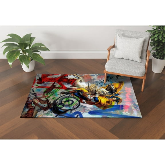 Large Rug, Popular Rug, Office Decor Rug, Gift For Him, Banksy Rug, Napoleon Rug, Banksy Napoleon Bonaparte Rug, Street Rug, Man Cave Rug, 3.3'x6.5' - 100x200 cm