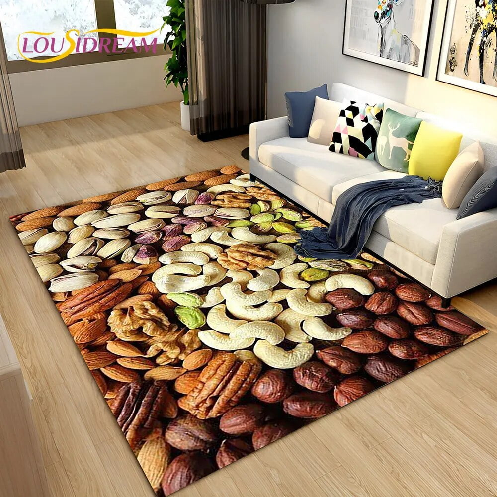 Large Rug Vegetable Grains Spice Fruit Seasoning Area Rug Carpet Rug ...