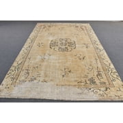 Large Rug, Vintage Rug, Turkish Rug, Antique Rug, 81x121 inches Beige Carpet, Bohemian Oversize Rug, Wool Bedroom Carpet, 12136
