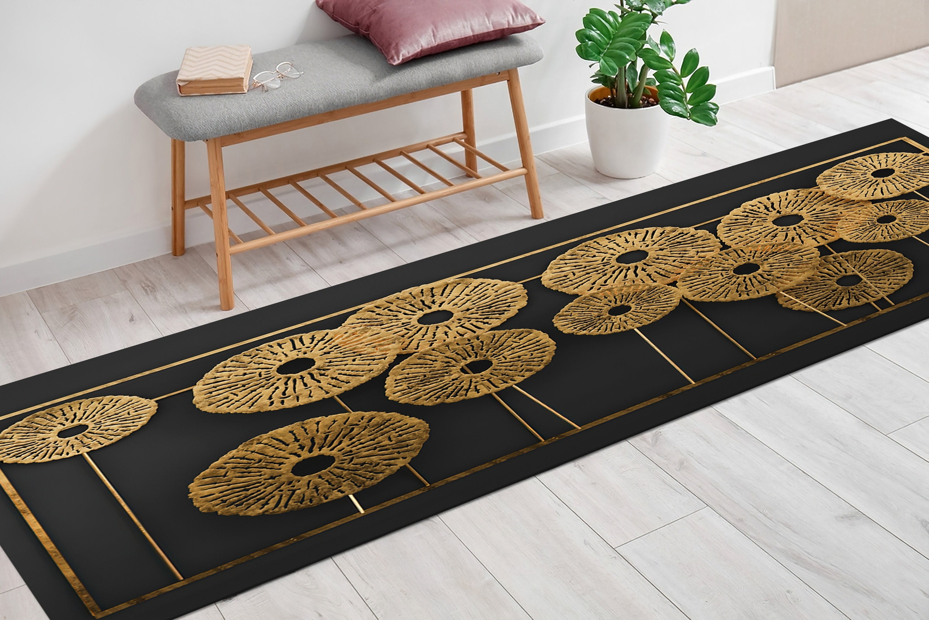 Large Rugs, Accent Rug, Trendy Rug, Metallic Rugs, Runner Rug, Black ...