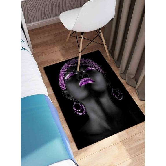 Large Rugs, Small Rugs, Popular Rug, Black Rugs, Stair Rug, Luxury Rugs, Purple Lip Rug, Ethnic Rug, Personalized Rugs, African Woman Rug, 3.3'x5' - 100x150 cm