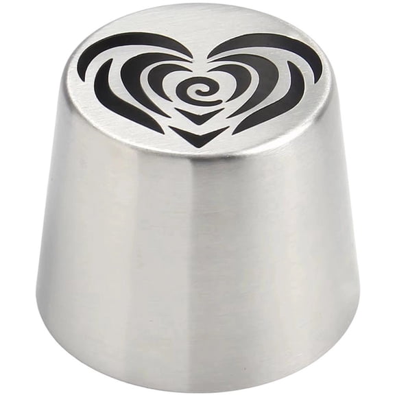 Large Russian Piping Tips, Heart Shaped Rose Flower Piping Tips, Stainless Steel Nozzles for Cake Decorating, Cupcakes, Cookies and Desserts, Baking Tools