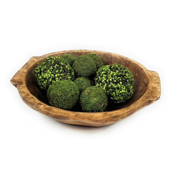 Large Rustic Farmhouse Brown Avocado Dough Bowl - Large Wood Bread Bowl- The Avocado Decorative Bowl