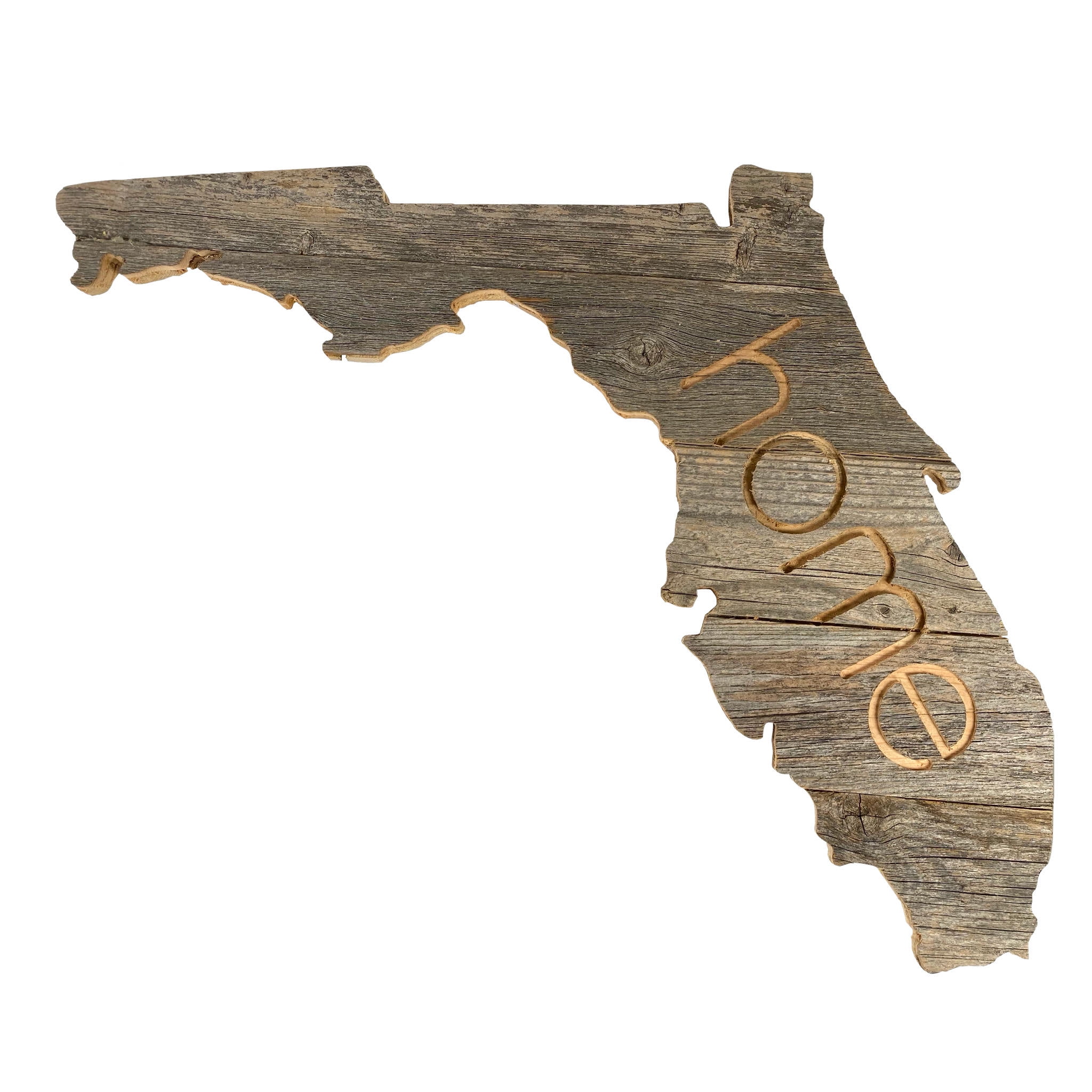 Large Weathered Gray Reclaimed Wood Florida Home State Wall Sign