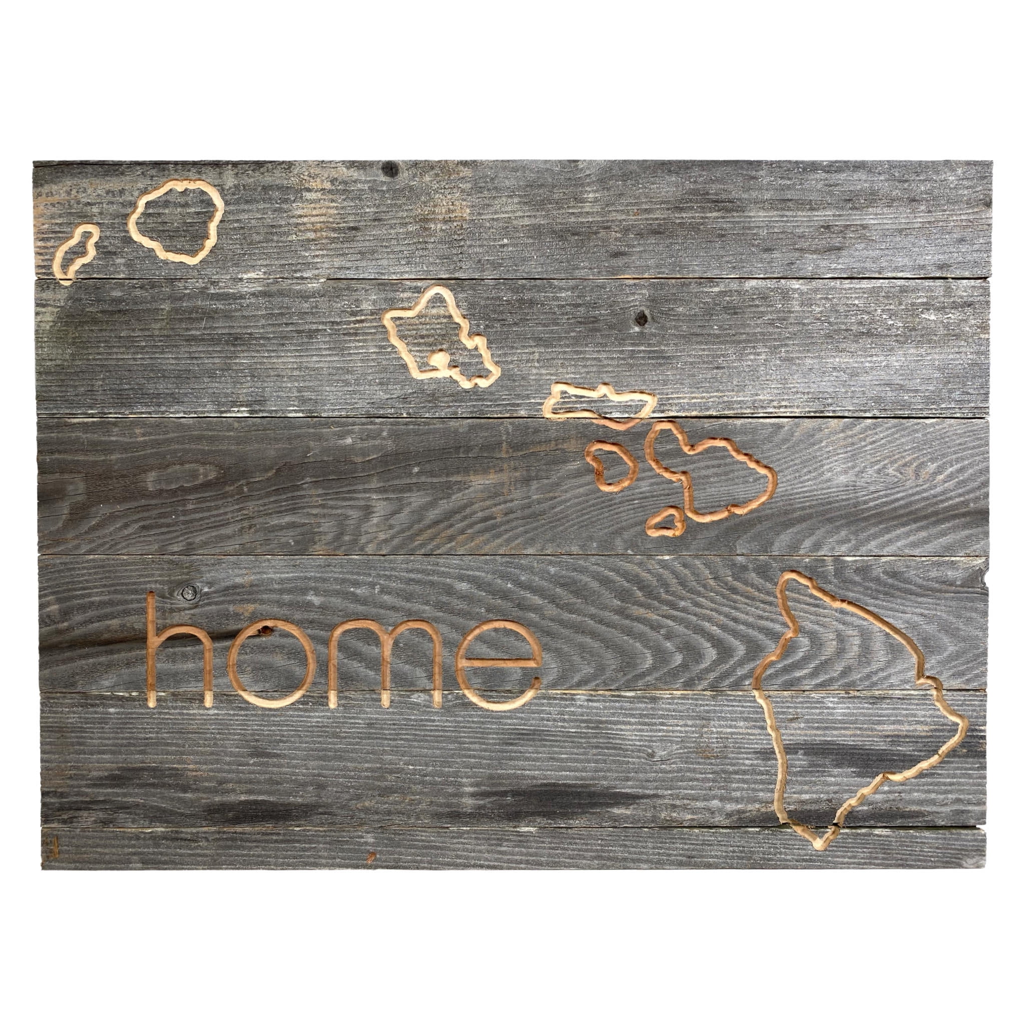 Large Rustic Gray Reclaimed Wood Hawaii Wall Sign