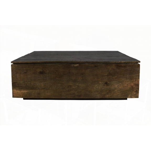 Large Rustic Trunk Coffee Table with Premium Hydraulic Hinges