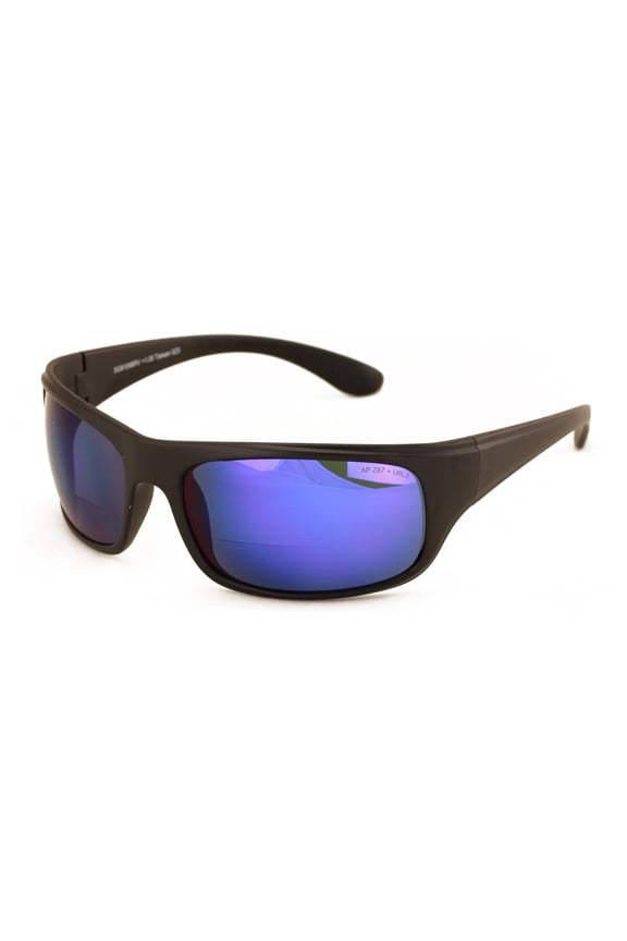 Large Bifocal Sport Sunglasses - High Performance Protective Safety Glasses - Sun Reader Ansi Z87.1 Certified +1.75