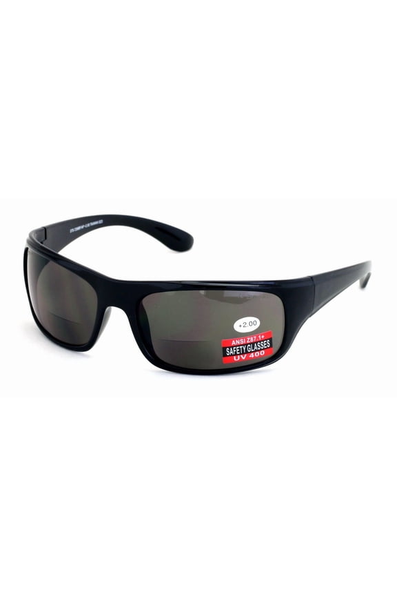 Large Bifocal Sport Sunglasses - High Performance Protective Safety Glasses - Sun Reader Ansi Z87.1 Certified