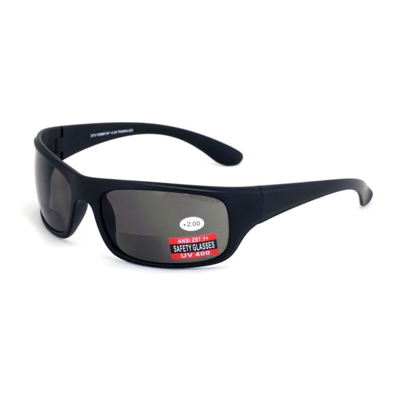 Large Bifocal Sport Sunglasses - High Performance Protective Safety Glasses - Sun Reader Ansi Z87.1 Certified