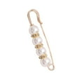 thumbnail image 1 of Large Safety Pin Pearl Brooch Silver Fly Plaid Kilt Sash Vintage Look Gift Best I3W1, 1 of 7