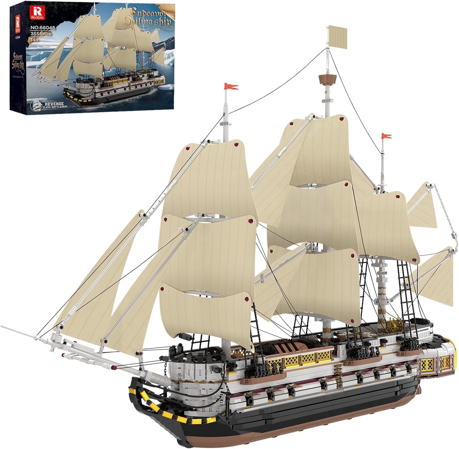 Large Sailing Ship Model Building Blocks Kit, Sailing Boat Model Construction Set, Pirate Ship & Historical Collectible Toy, Home Decor Birthday Gifts for Adult Collectors Enthusiasts 3555PCS