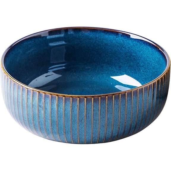 Large Salad Bowl, 1800ml/61oz Large Bowl ,Ceramic Fruit Serving Bowls, Stylish Blue Bowl Round Soup Bowl,Bowl for Soup,Salad,Cereal,Ramen