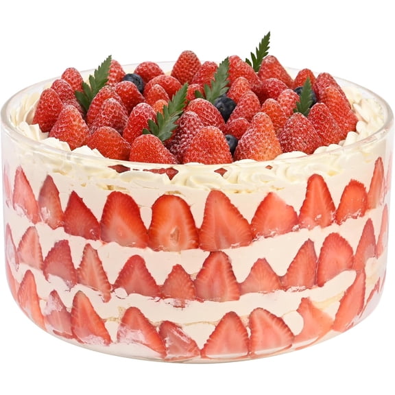 Large Salad Bowl,  Trifle Bowl Glass , Versatile Mixing and Serving Bowls for Laying Ice Cream, Cake, Cupcake, Salad, Fruit, Baking, Dessert and Party Diy, Microwave Safe