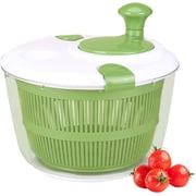 Large Salad Spinner with Lid, 5 Qt Capacity, Manual Vegetable Dryer with Double-Lock Handle, Quick and Easy Multi-Use Lettuce Spinner, Vegetable Dryer, Fruit Washer