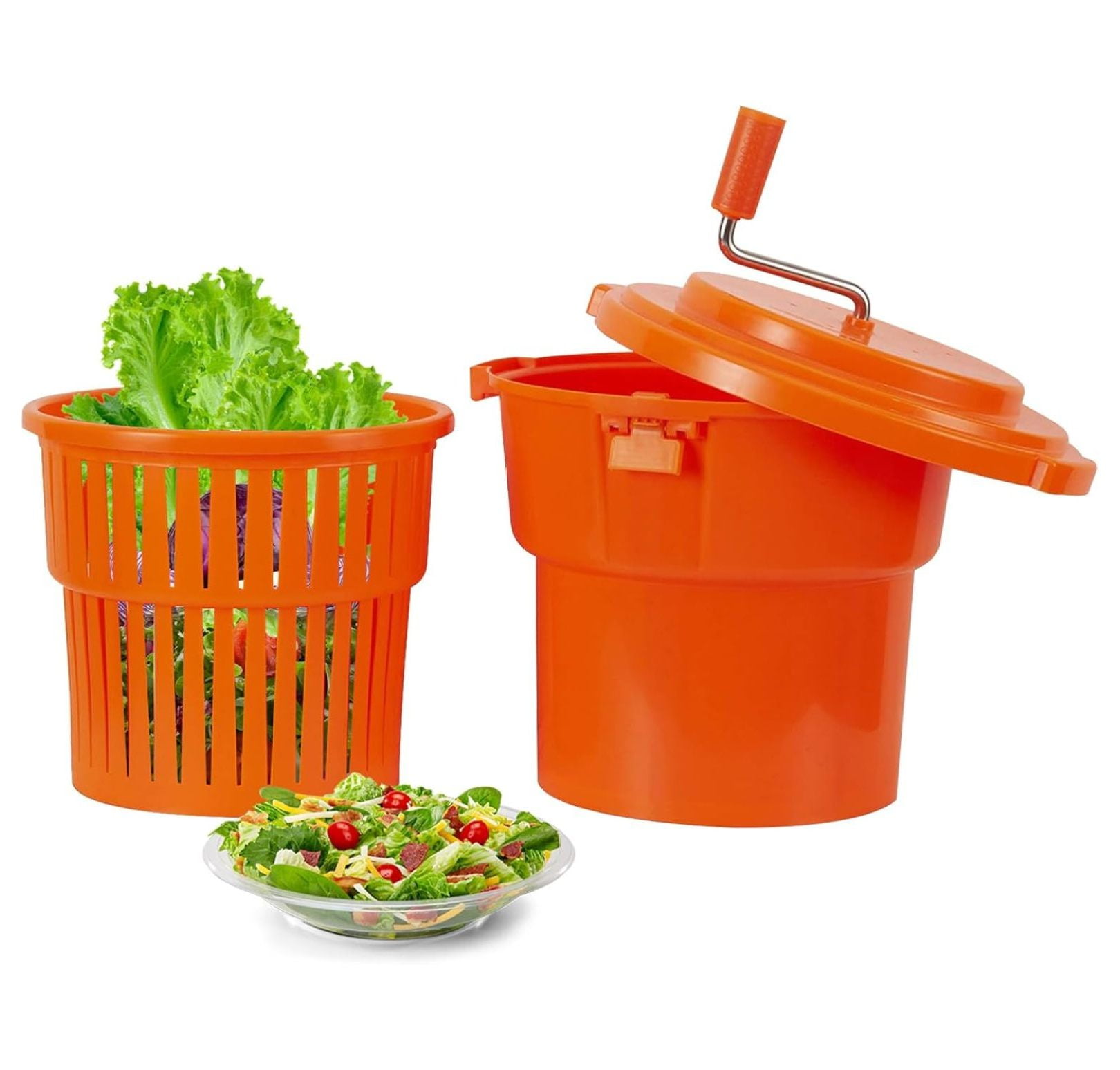 Large Salad Spinner Manual Lettuce Dryer Spinner DryerDries Up To 4 Heads Of Lettuces