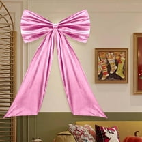 Large Satin Bow, 24 x 42 Inches, Pink Giant Bow Ribbon Tie for Coquette Room Decor, Birthday Party Backdrop Wall Decoration (Pink)