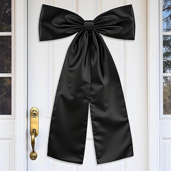 Large Satin Bows,Giant Black Ribbon Tie Bows Decor for Birthday Party Wedding Bridal Shower Halloween Backdrop Wall Decoration