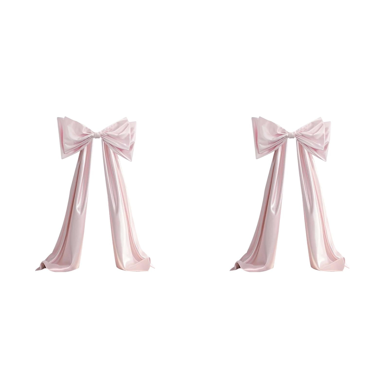 Large Satin Decorative Bow, Pink, 2PC, 85" Valentine’s Day Ribbon Bow for Gift Wrapping, Wedding anniversary, Wreaths, Door & Home Decor