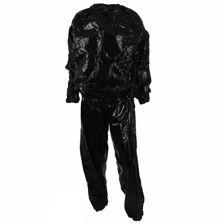 Large Sauna Suit for Men Light Breathable Men Sweat Suits for Hot Weather Spring Sauna Black 5XL