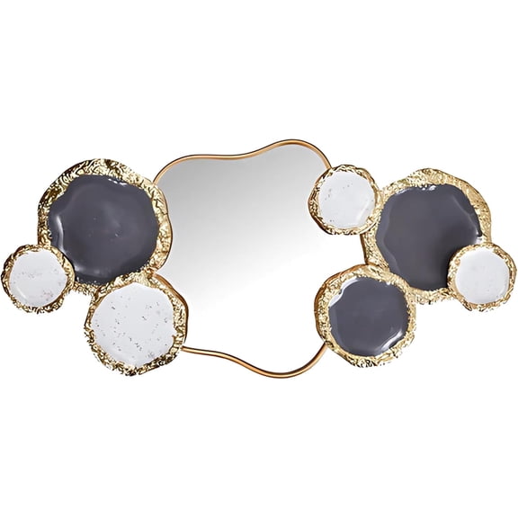 Aria Home Luisay Large Mirrored Wall Art, Mixed Metal Modern Focal Piece, Gold