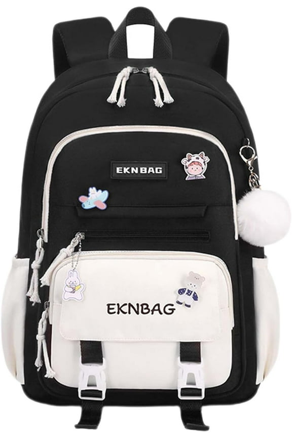 Large School Backpack for students Cute Aesthetic Waterproof Laptop Back Pack Kawaii Preppy Elementary Middle High School Students Bookbag for Ages 6-8 8-10 10-12 (Blue)