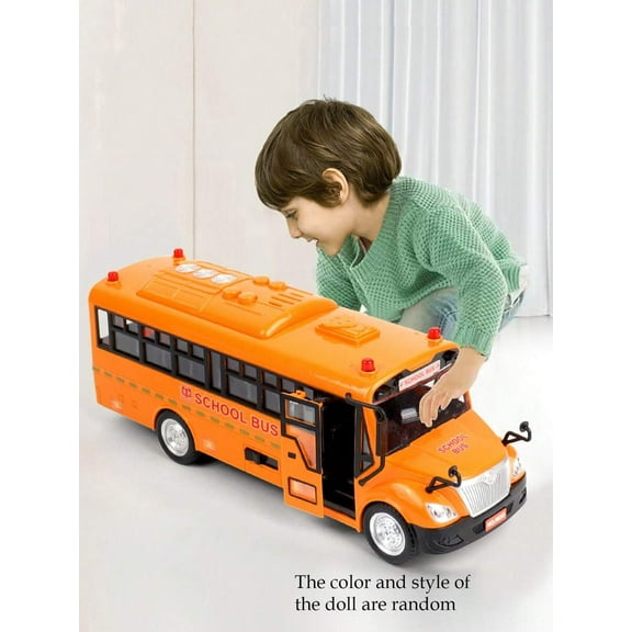 Large School Bus Model, With Sound And Light Effects, Pull Back And Pull Back Function, Open The Door Toy Car, The Perfect Birthday Toys, Thanksgiving, Christmas Gifts Easter Gifts