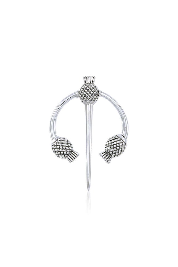 Large Scottish Thistle Celtic 925 Sterling Silver Pendant Fine Heritage Jewelry