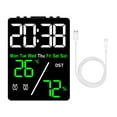 thumbnail image 1 of Large Screen Digital Alarm Clock Brightness Adjustment Humidity Temperature Display Desktop Clock,Green, 1 of 8