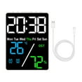 thumbnail image 1 of Large Screen Digital Alarm Clock Brightness Adjustment Humidity Temperature Display Desktop Clock,multicolor, 1 of 8