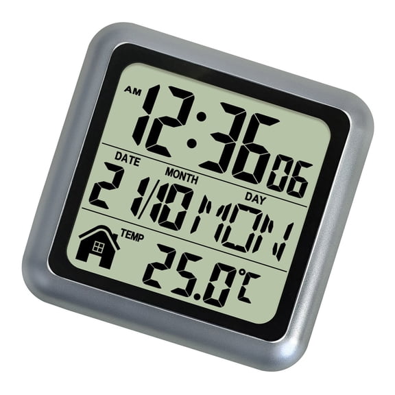 Large Screen Digital Clock For Bathroom Shower Waterproof Temperature Date Display Suction Cup Clock for Home Use