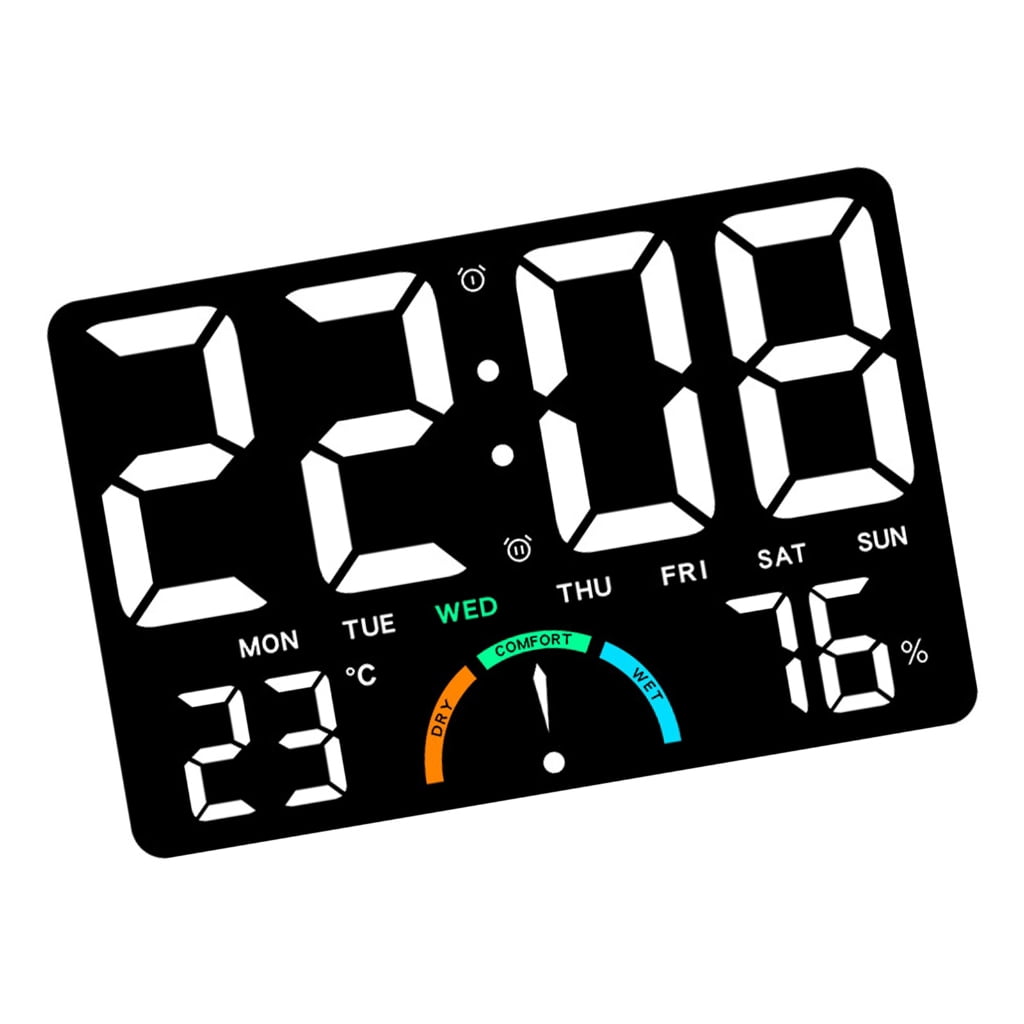 Large Screen Digital Clock With Temperature Alarm Timers Function Clear Display For Home Office Kitchen Wall