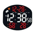thumbnail image 1 of Large Screen Electronic Wall Clock With Led Display Date Time Temperature Humidity And Two Alarm Settings For Home Office, 1 of 8