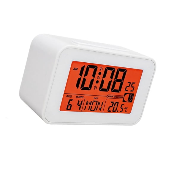 Large Screen LCD Digital Clock with Night Light Calendar Temperature and Moons Phase Display for Bedroom Living Room