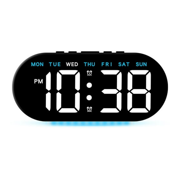 Large Screen LED Digital Clock with Temperature Display and Ambient Light,Modern Bedside Alarm Clock