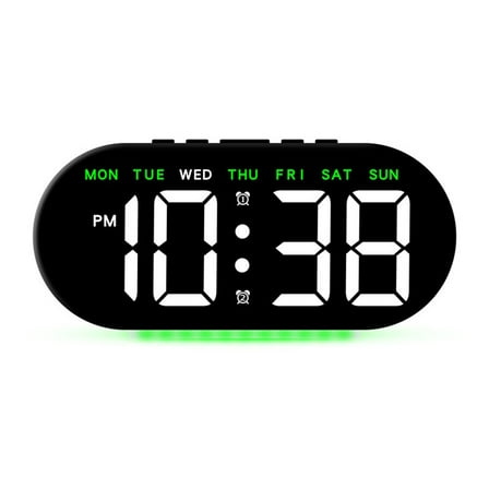 Large Screen LED Digital Clock with Temperature Display and Ambient Light,Modern Bedside Alarm Clock