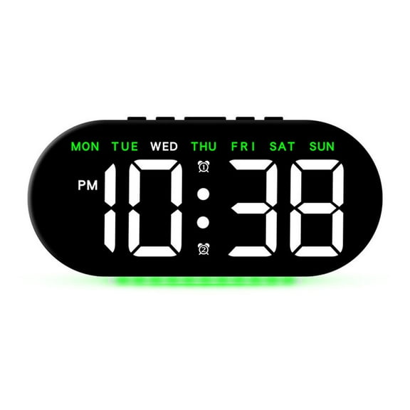 Large Screen LED Digital Clock with Temperature Display and Ambient Light,Modern Bedside Alarm Clock